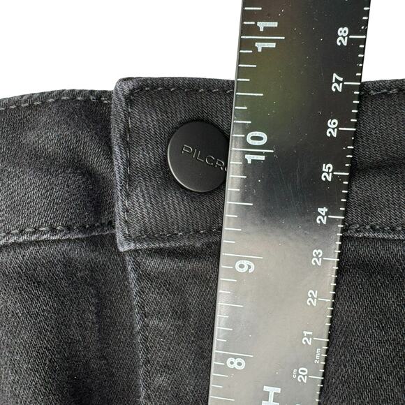 PILCRO ANTHROPOLOGIGE Women's 18 Black Dark Stretch Flare Denim Jeans Pockets - Picture 5 of 6